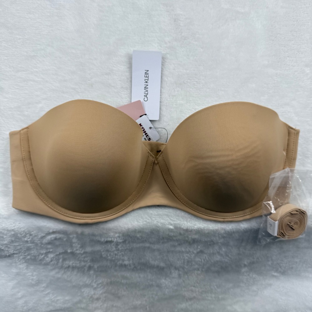 Calvin Klein Womens Nude Strapless Multiway Underwire Bra 36C QF5677 NEW